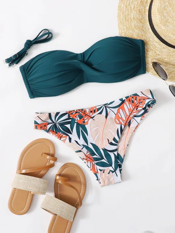 Color-Block Push-Up Bikini Set