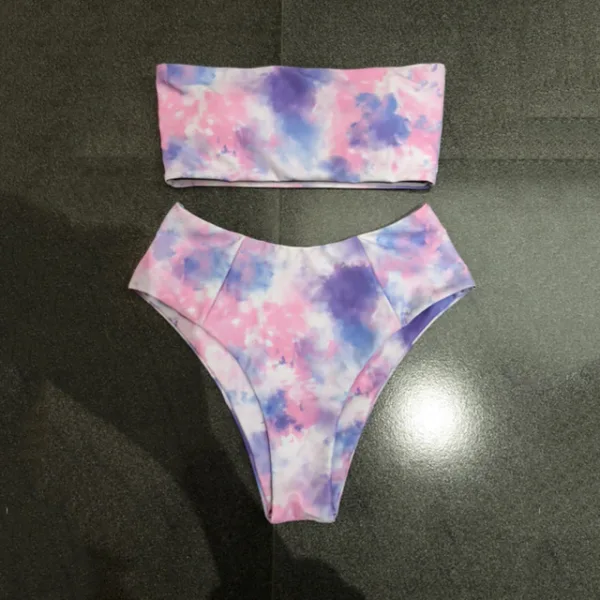 Tie-Dye Split Bikini Set