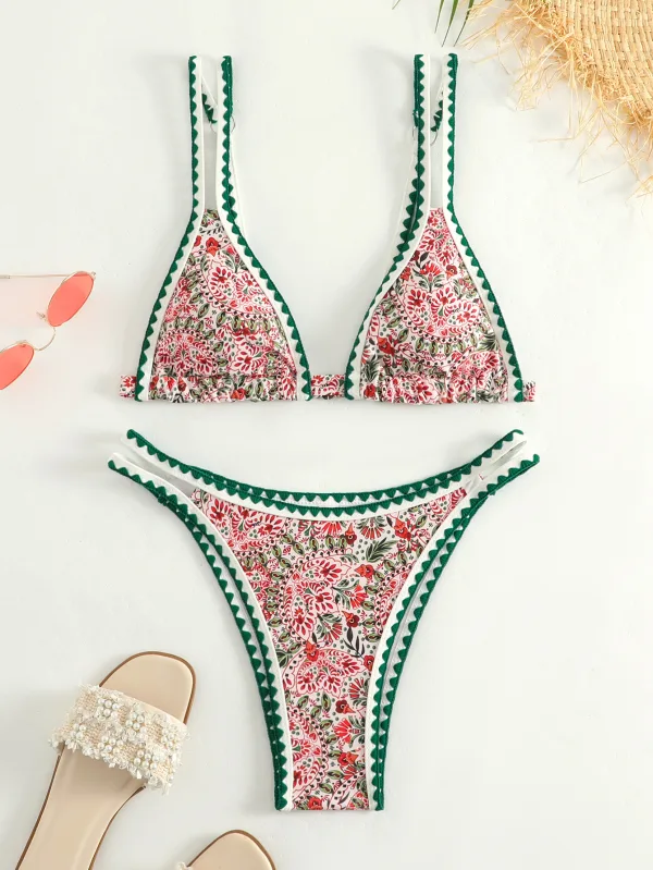 Floral Print Two-Piece Bikini Set