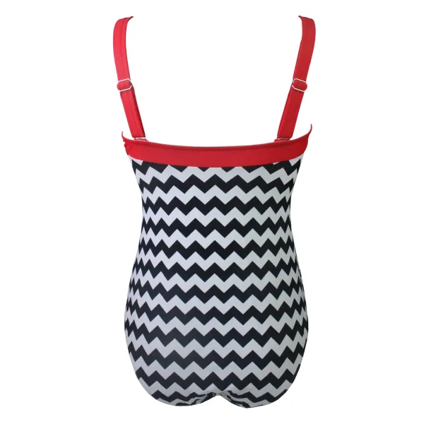 Wave Pattern One-Piece Swimsuit