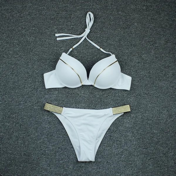 Bronzing Metallic Two-Piece Bikini Set