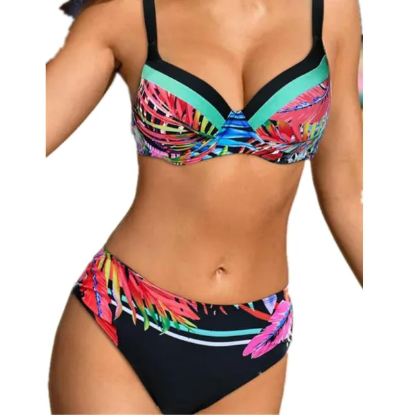 Lace Halter Underwire Bikini Set