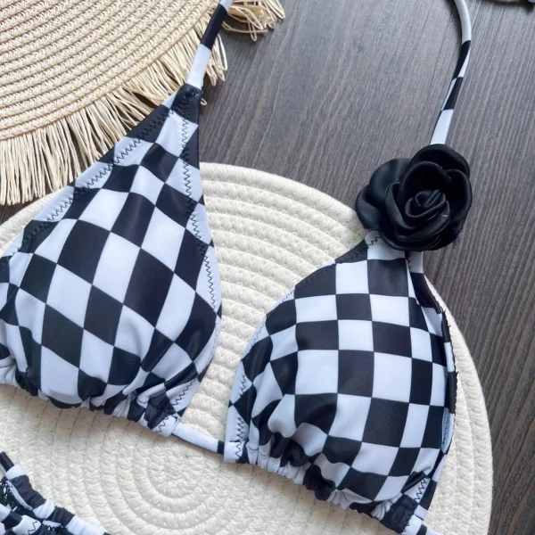 Plaid Bikini Set with Classic Silhouette