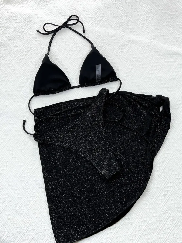 Triangle Bikini Set with Coordinating Skirt