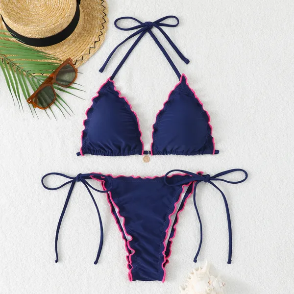 Halter Neck Lace Bikini Set