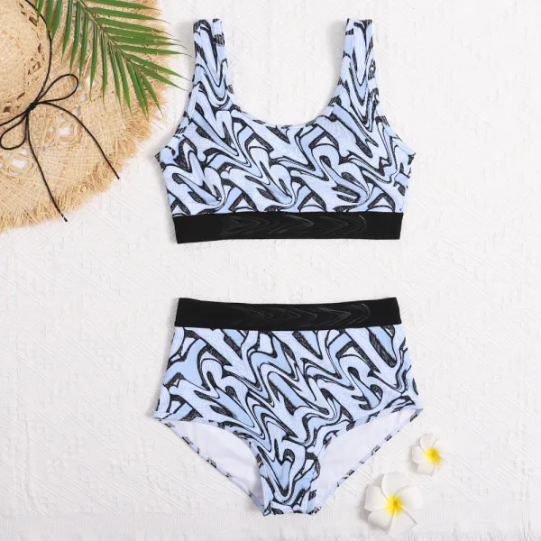 Letter Detail Split Bikini Set