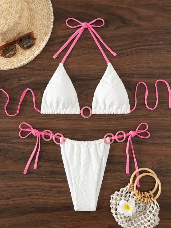 Halterneck Bikini Set with Tie-Back Detail