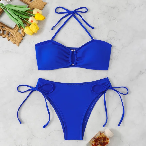 Lace-Up Two-Piece Bikini Set