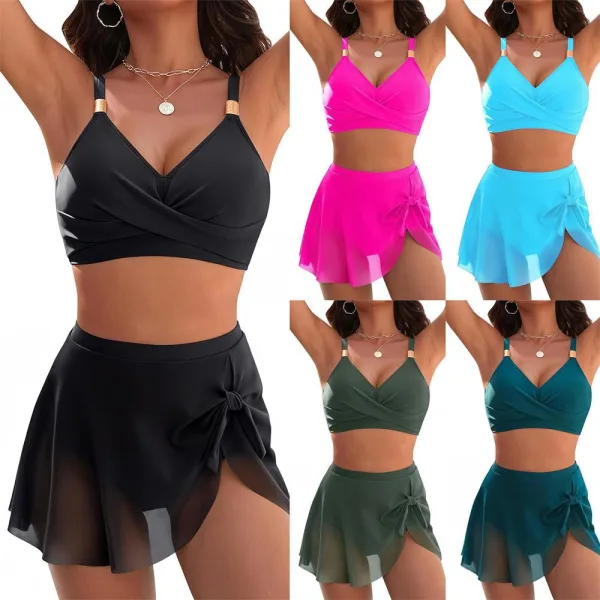 Mesh Patchwork Bikini Set