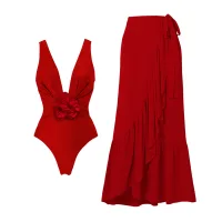V Neck Swimsuit Set