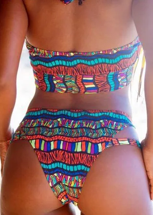 Stripe Cross-Front Bikini Set