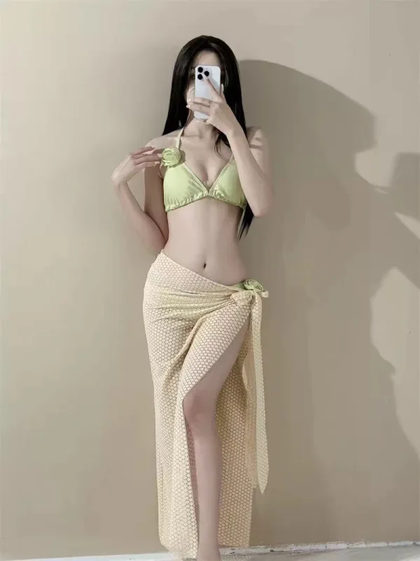Solstice Three-Piece Bikini and Sarong Set