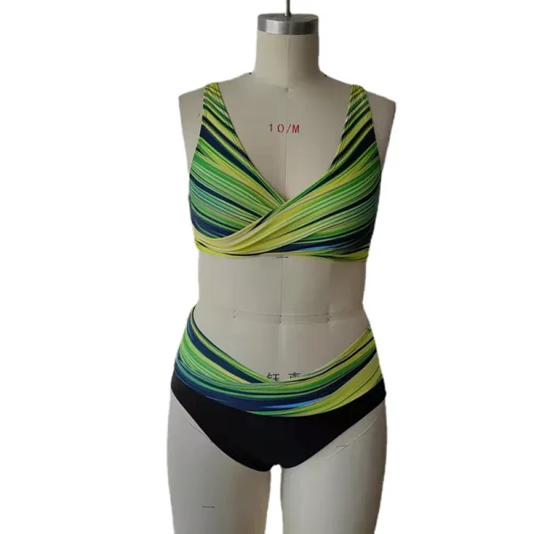 Aurelia Striped Tie-Dye High-Waist Bikini
