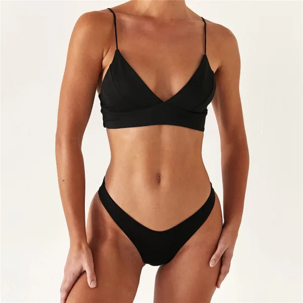 Classic Solid Two-Piece Bikini Set