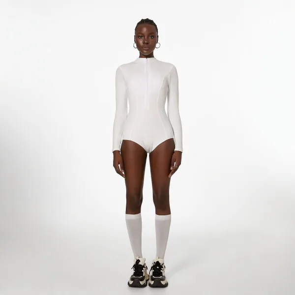 Classic Solid White One-Piece Swimsuit