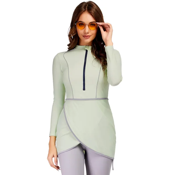 Flora Long-Sleeve Conservative Swim Set