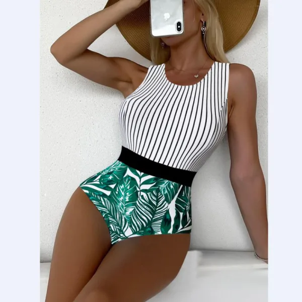 Botanical Print One-Piece Swimsuit