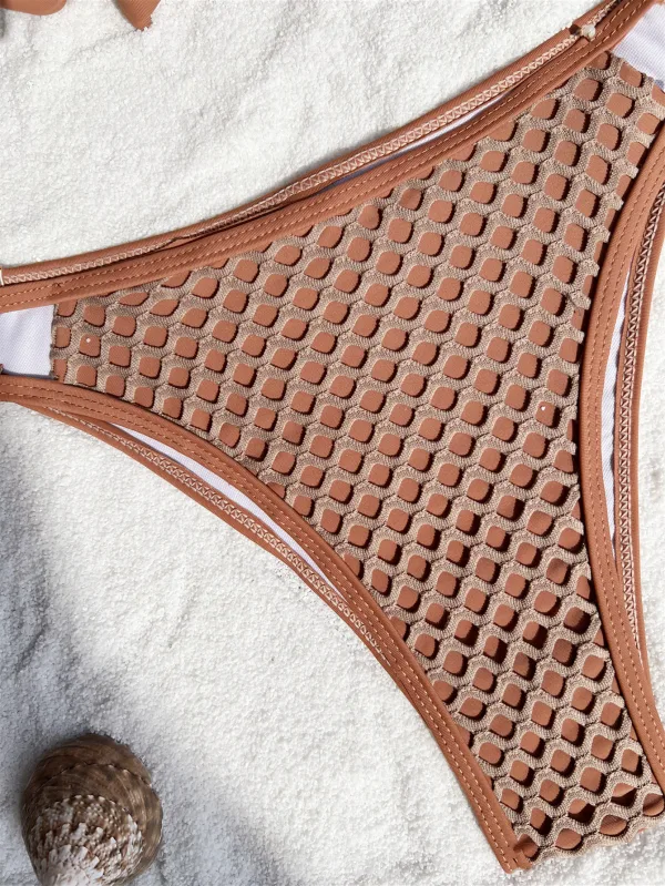 Luna Backless Bikini Set in Rich Brown