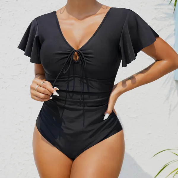 Classic Short Sleeve One-Piece Swimsuit