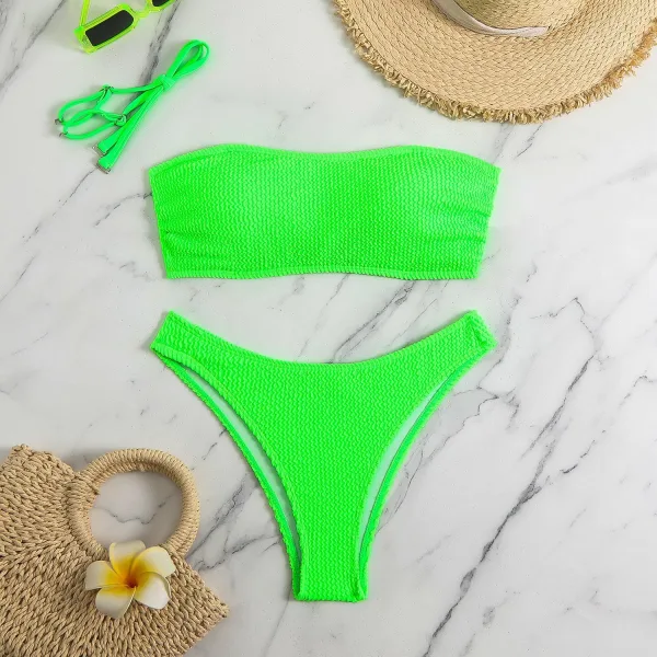 Sereia Tube Top Bikini Set in Solid Hue