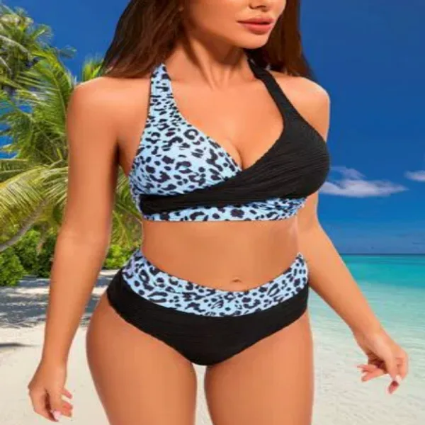 Azure Lace-Up Cross Bikini Set