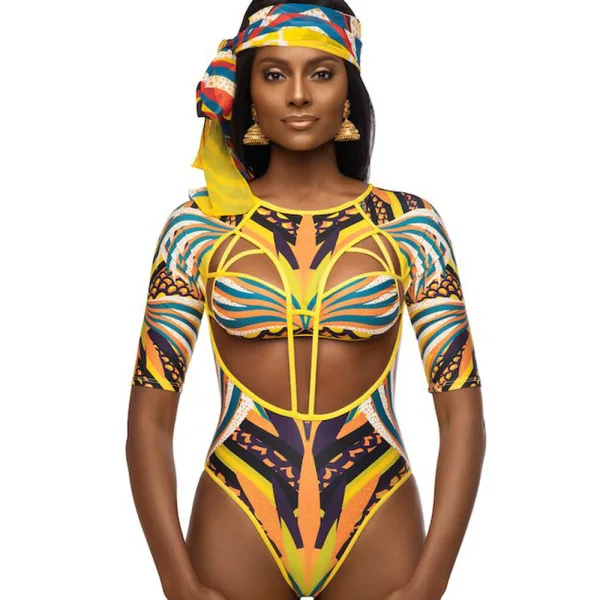 Abstract Print One-Piece Swimsuit