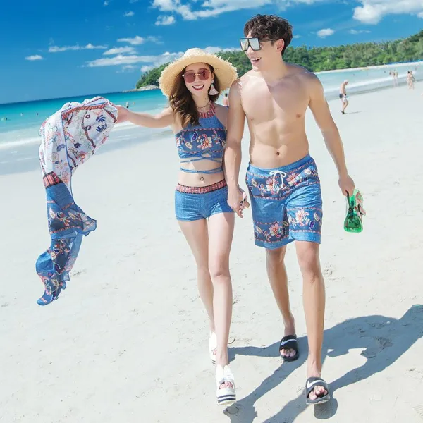 Denim-Look Swimwear Set