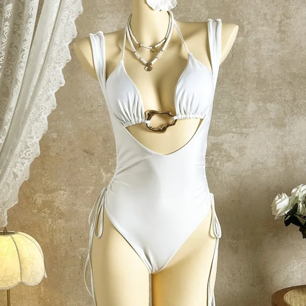 Minimalist Bikini Set with Metal Buckle Detail
