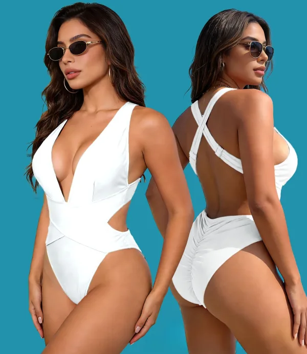 Color-Block Minimalist One-Piece Swimsuit