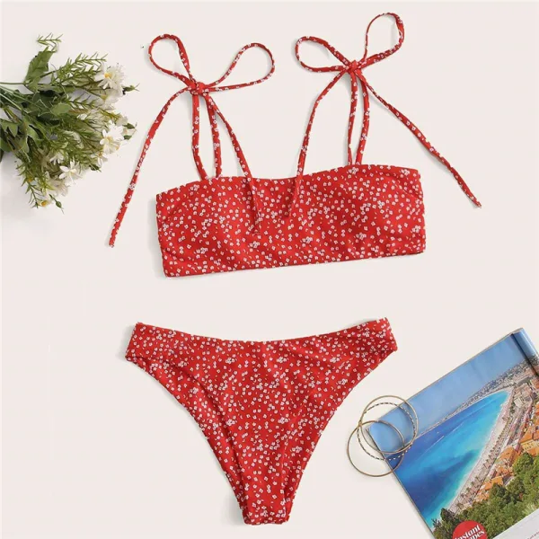 Classic Red Two-Piece Bikini