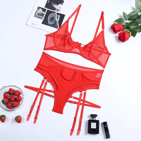 Mesh Underwire Two-Piece Bikini Set