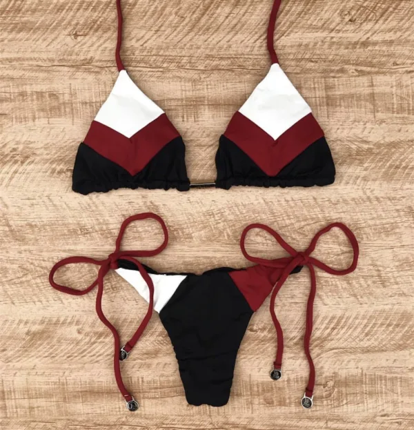 Patchwork Bikini Set with Supportive Padding