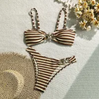 9314 Coffee Strip Bikini