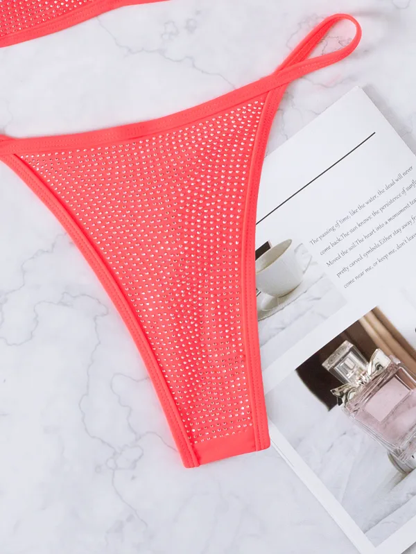 Diamond Triangle Bikini with Rope Strap Detail