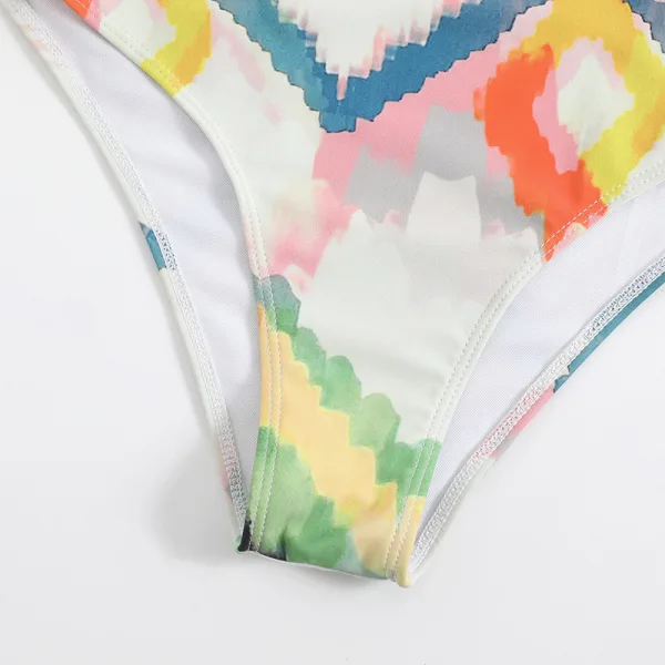 Coastal Stripe Bikini Set with Coordinating Hip Skirt