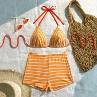 9366 Yellow Striped Bikini
