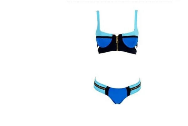 Horizon Zipper Detail Bikini Set