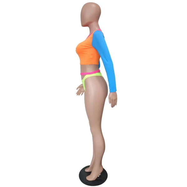 Contrast Color Bikini Set
