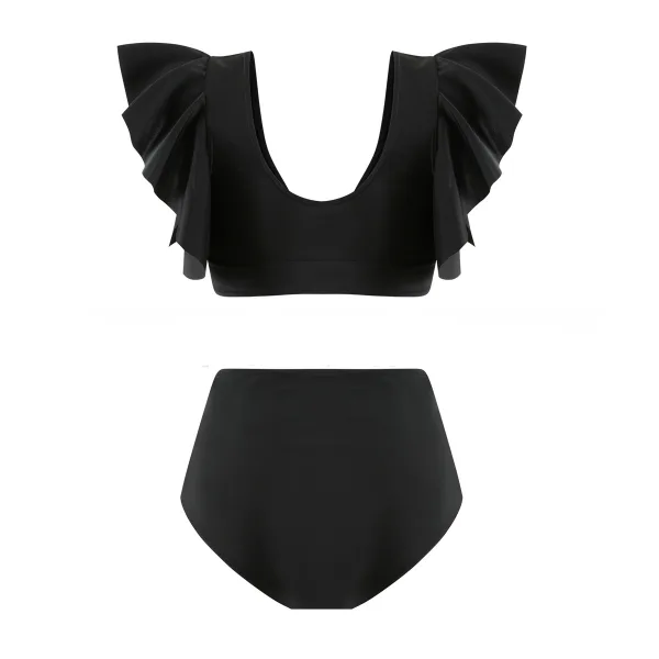 Luna Ruffled High-Waist Bikini Set