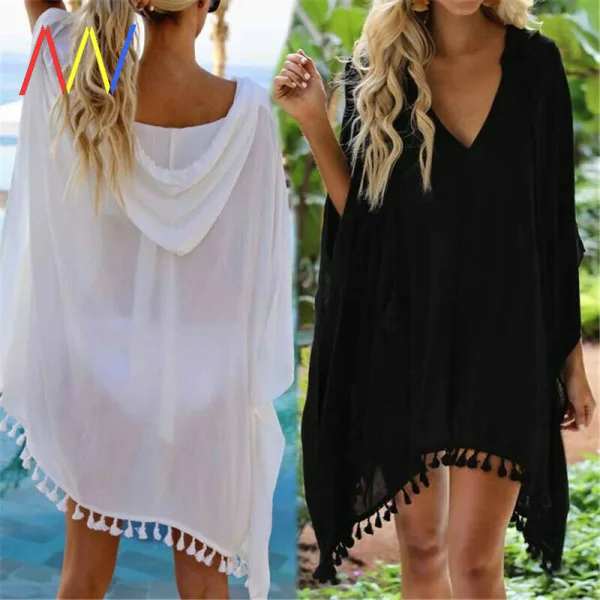 Chiffon Hooded Beach Cover-Up Dress