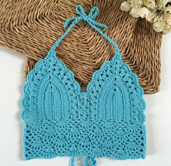 Hand-Crocheted Triangle Bikini Set