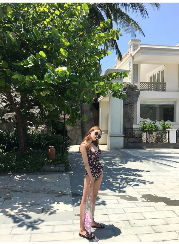 Retro Floral One-Piece Swimsuit