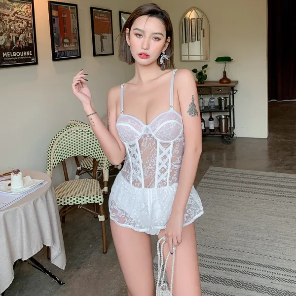 White Underwire One-Piece Swimsuit