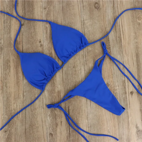 Halter Neck Bikini Set with Tie-Side Bottoms