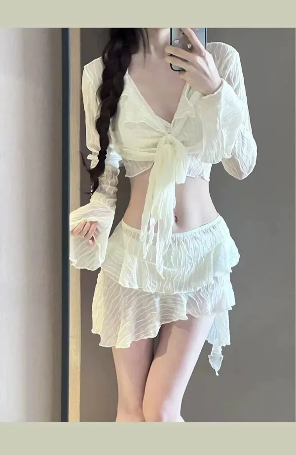 Solstice Long-Sleeve Four-Piece Bikini Set