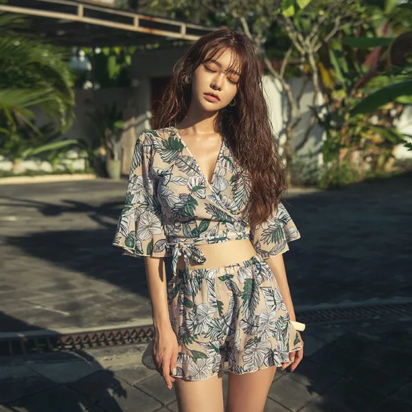 High-Waist Conservative Bikini Set