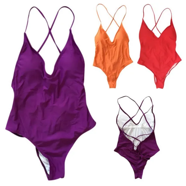 Classic Solid One-Piece Swimsuit