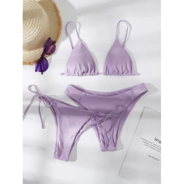 Solstice Three-Piece Solid Bikini Set