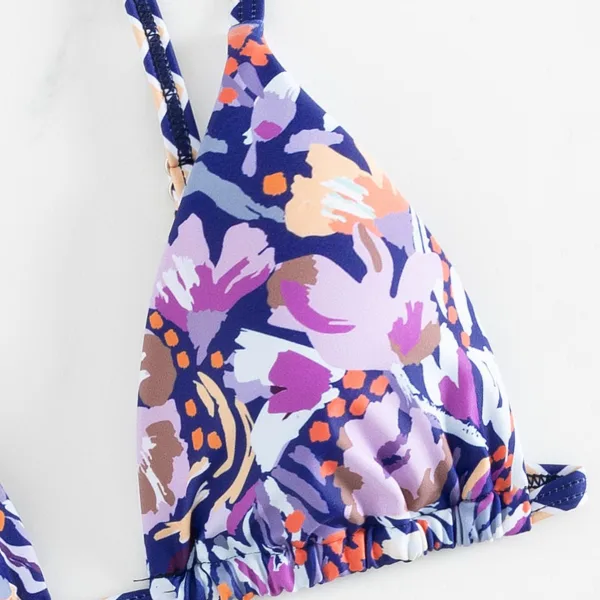 Floral Print Triangle Bikini Set