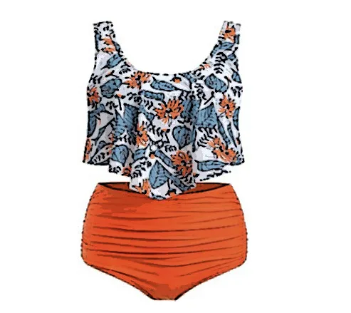 Printed High-Waist Bikini Set
